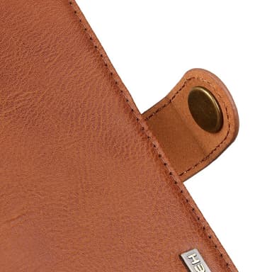 SKALO Motorola Moto G14 KHAZNEH Premium Lompakkokotelo PU-nahasta - Ruskea