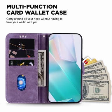 SKALO Motorola Moto G14 Kohokuvioitu tiikerilompakko - Violetti
