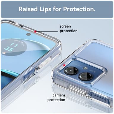 SKALO Motorola Moto G14 Läpinäkyvä TPU Metal Buttons Suojakuori - Läpinäkyvä