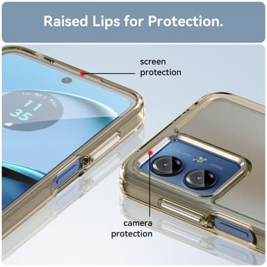 SKALO Motorola Moto G14 Läpinäkyvä TPU Metal Buttons Suojakuori - Harmaa