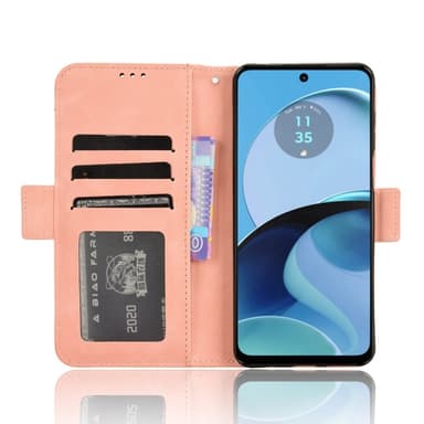 SKALO Motorola Moto G14 6-lokeroa Lompakkokotelo - Pinkki
