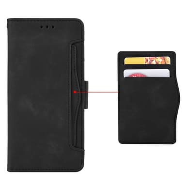 SKALO Motorola Moto G14 6-lokeroa Lompakkokotelo - Musta
