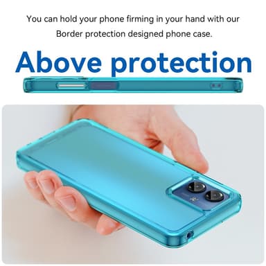 SKALO Motorola Moto G14 Läpinäkyvä TPU Metal Buttons Suojakuori - Turkoosi