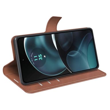 SKALO Motorola Moto G14 Premium Wallet Lompakkokotelo - Ruskea