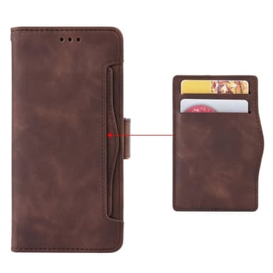 SKALO Motorola Moto G14 6-lokeroa Lompakkokotelo - Ruskea