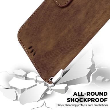 SKALO Motorola Moto G14 Kohokuvioitu tiikerilompakko - Ruskea