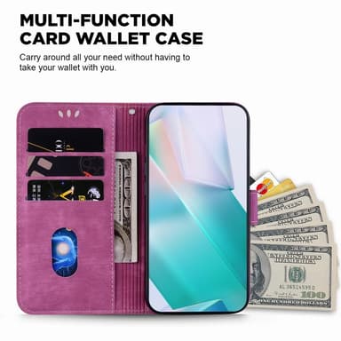 SKALO Motorola Moto G14 Kohokuvioitu tiikerilompakko - Cerise