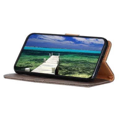 SKALO Motorola Moto G14 KHAZNEH Premium Lompakkokotelo PU-nahasta - Khaki