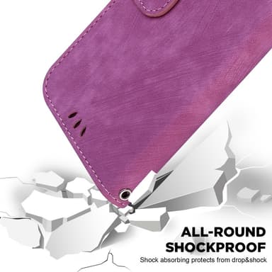 SKALO Motorola Moto G14 Kohokuvioitu tiikerilompakko - Cerise