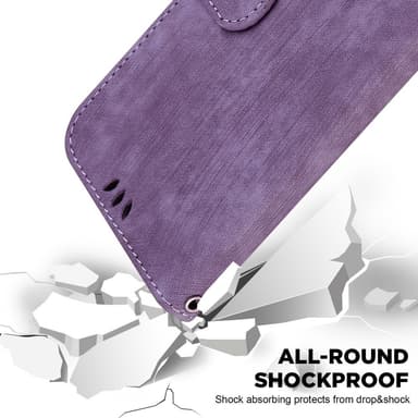 SKALO Motorola Moto G14 Kohokuvioitu tiikerilompakko - Violetti