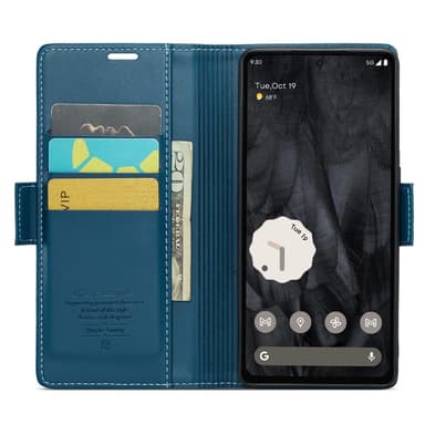 CASEME Retro Lompakkokotelo Pixel 8 Pro - Sininen