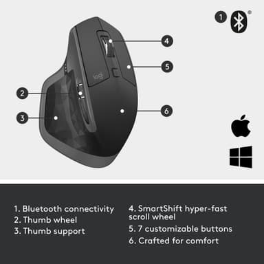 Logitech MX Master 2S langaton hiiri (musta)