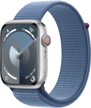 Apple Watch S9 45mm GPS+CEL (hopea alu./talvensininen Sport Loop)