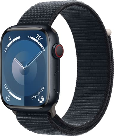 Apple Watch S9 45mm GPS+CEL (keskiyö alu./keskiyönsin. Sport Loop)