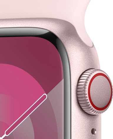 Apple Watch S9 41mm GPS+CEL (pinkki alu./vaaleanpun. Sport Band) S/M