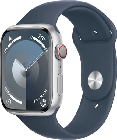Apple Watch S9 45mm GPS+CEL (hopea alu./myrskynsininen Sport Band) M/L
