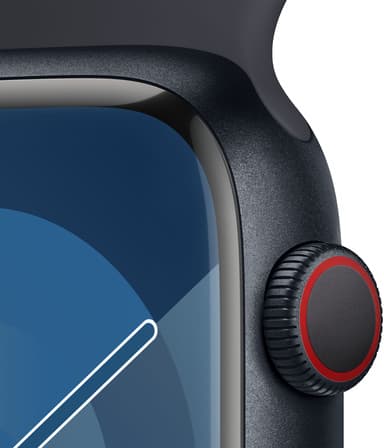 Apple Watch S9 45mm GPS+CEL (keskiyö alu./keskiyönsin. Sport Band) M/L