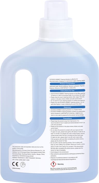 Puhdistusneste Ecovacs WINBOT W1 Pro ikkunanpesurobotille (1 l)