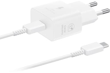 Samsung USB-C 25 W laturi + kaapeli (valkoinen)
