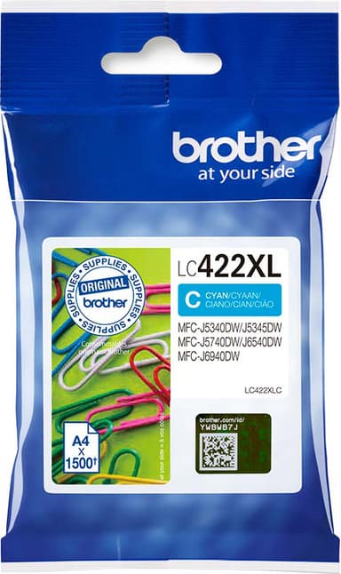 Brother LC422XL mustekasetti (syaani)