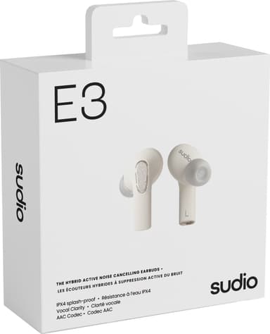 Sudio E3 täysin langattomat in-ear kuulokkeet (valkoinen)