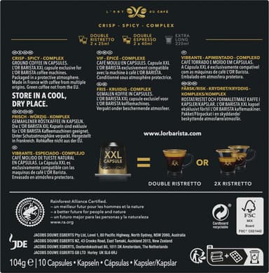 L'OR Barista Double Ristretto intensiteetti 11 kahvikapselit (10 kpl)