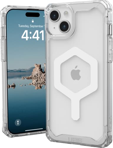 UAG Plyo MagSafe iPhone 15 Plus suojakuori (kirkas/valkoinen)