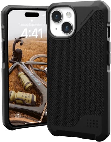 UAG Metropolis Lite MagSafe iPhone 15 suojakuori (kevlar/musta)