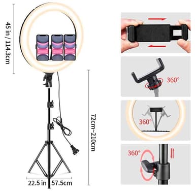 Snapsy Ring Light 18"" -Kuvausvalo (210cm)
