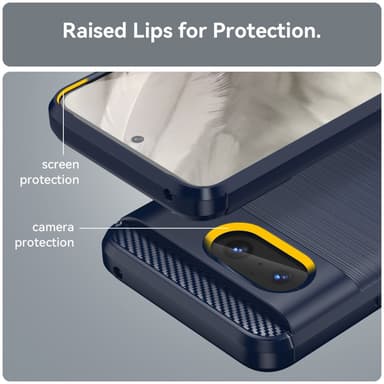 SKALO Google Pixel 8 Armor Carbon Iskunkestävä TPU suojakuori - Sininen