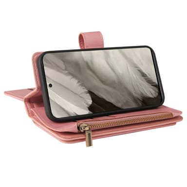 SKALO Google Pixel 8 Big Wallet 17-lokeroa Lompakkokotelo - Pinkki