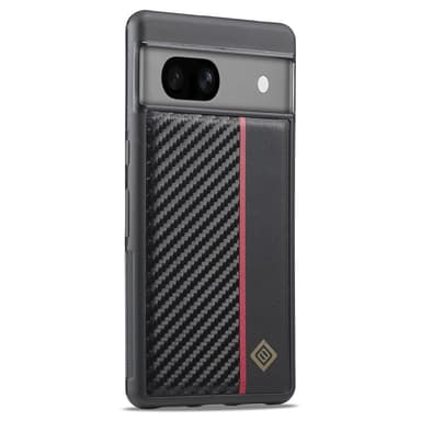 SKALO Google Pixel 8 LC.IMEEKE Carbon Fiber PU-nahkakuori - Musta