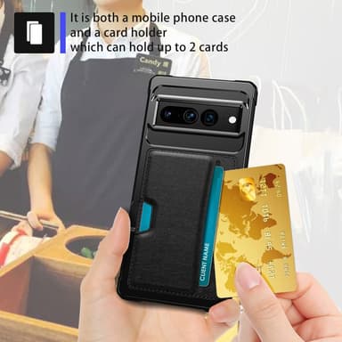 SKALO Google Pixel 8 Pro Armor Suojakuori korttikotelo - Musta