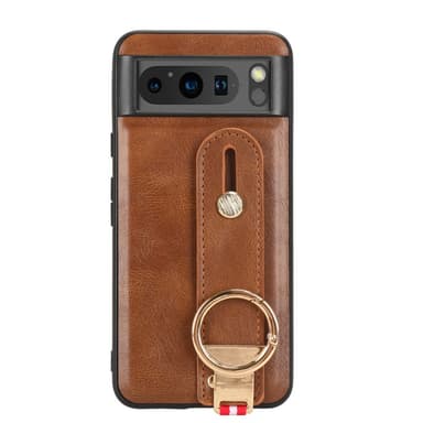 SKALO Google Pixel 8 Pro PU-nahkakuori käsivarsinauhalla - Ruskea