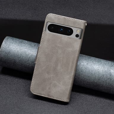 SKALO Google Pixel 8 Pro Lompakkokotelo PU-nahkaa - Harmaa