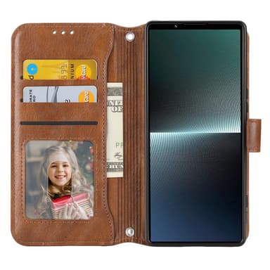 SKALO Sony Xperia 5 V Evelope Clutch 5-Lokeroa - Ruskea