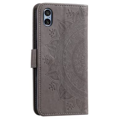 SKALO Sony Xperia 5 V Mandala lompakkokotelo - Harmaa