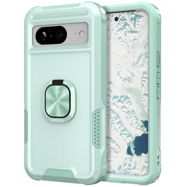 SKALO Google Pixel 8 Armor Hybridi metallirengas kuori - Turkoosi