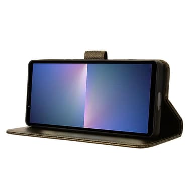 SKALO Sony Xperia 5 V Premium Mini Rhombus Lompakkokotelo - Ruskea