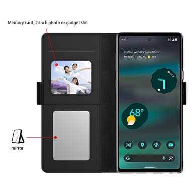 SKALO Google Pixel 8 Kortinhaltijan peililompakko - Musta