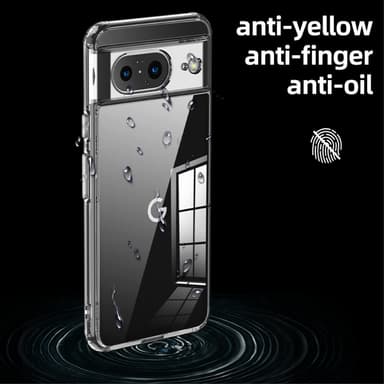 SKALO Google Pixel 8 TPU Clear Hybridi Suojakuori - Läpinäkyvä