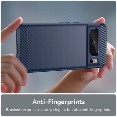 SKALO Google Pixel 8 Pro Armor Carbon Iskunkestävä TPU suojakuori - Sininen