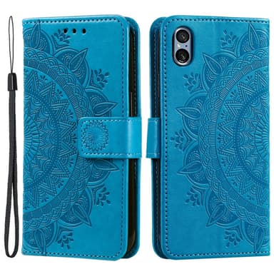 SKALO Sony Xperia 5 V Mandala lompakkokotelo - Sininen