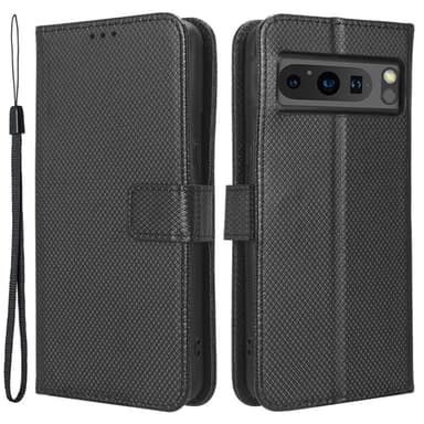 SKALO Google Pixel 8 Pro Premium Mini Rhombus Lompakkokotelo - Musta