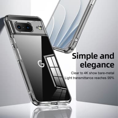SKALO Google Pixel 8 TPU Clear Hybridi Suojakuori - Musta