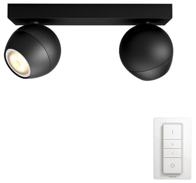 Philips Hue White Ambiance Buckram spottivalot (musta)