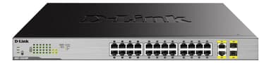 D-Link verkkokytkin, 24xRJ45, 2xSFP, Gigabit, PoE, 370W, harmaa