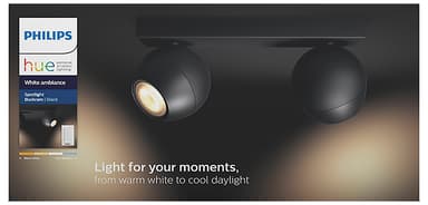 Philips Hue White Ambiance Buckram spottivalot (musta)