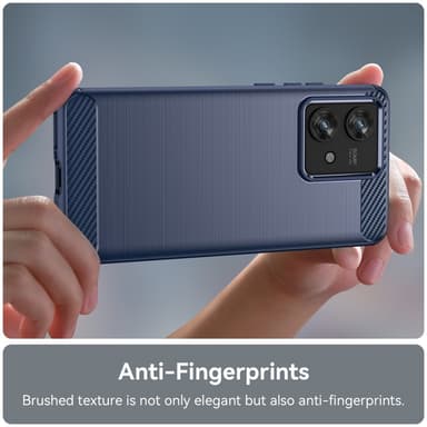 SKALO Motorola Edge 40 Neo 5G Armor Carbon Iskunkestävä TPU suojakuori - Sininen