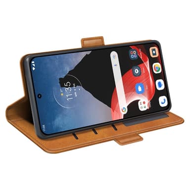 SKALO Motorola ThinkPhone 5G Premium Wallet Lompakkokotelo - Vaaleanruskea